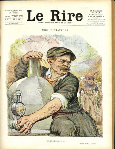 Ilustrace Charlese Leandra (1862-1934) pro obálku Le Rire, 29/05/20 - Naši diktátoři - Vlaková železnice - Gaston Monmousseau (1883-1960) od Charles Leandre