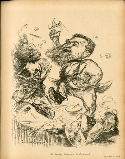 Le Lire, satirický v B&W od Charles Leandre