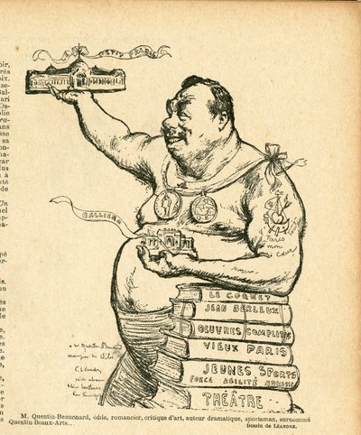 Le Lire, satirický v B&W od Charles Leandre