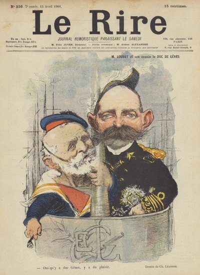 Loubet a jeho bratranec le Duc De Genes, ilustrace pro Le Rire od Charles Leandre