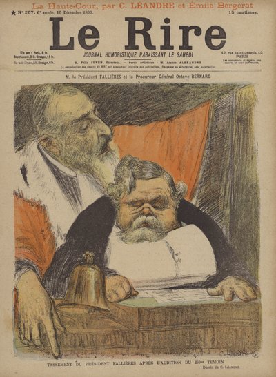 M Le President Fallieres a Le Procureur General Octave Bernard, ilustrace pro Le Rire od Charles Leandre