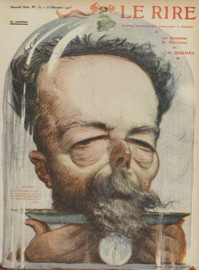 Paul Doumer, francouzský politik. Ilustrace pro Le Rire od Charles Leandre