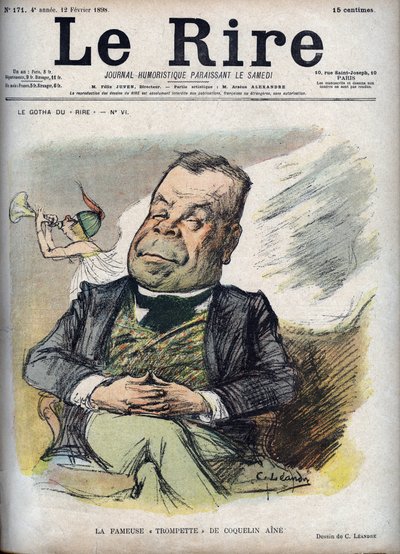 Slavná trubka Poppy Aine - Portrét Constant Poppy zvané Aine Poppy (1841-1904) - - karikatura Charlese Leandreho (1862-1934) v „The Laughter““ z 12. února od Charles Leandre