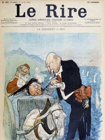 Victoria et Félix Faure v Nice - od Léandre, v “”Le Rire”” z 23.4.1898 od Charles Leandre