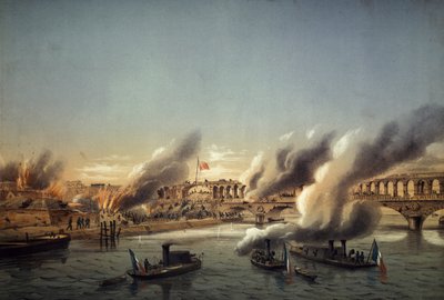 Flotila Seiny si vynutila vstup do Paříže na barikádě 21. května od Charles Leduc