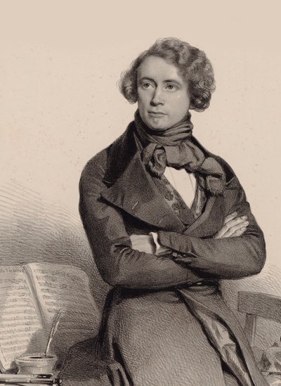 Portrét violoncellisty a skladatele Adriena-Françoise Servaise 1807-1866, 1838. od Charles Louis Baugniet
