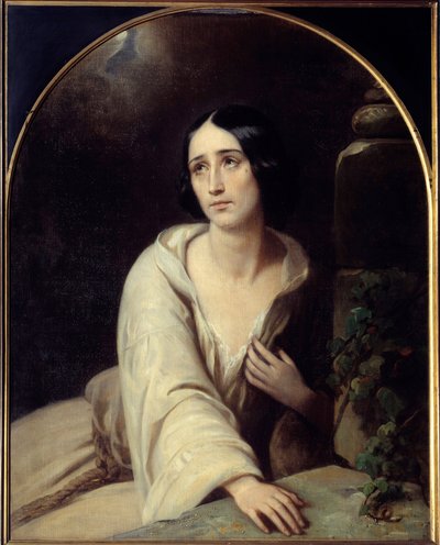 Oblíbenec Gaetana Donizettiho Ilustrace k opeře „“ La favorite““ (La favorita). Obraz Charlese Louise Bazina (1802-1859) 1840 Paříž, Knihovna operního muzea od Charles Louis Bazin