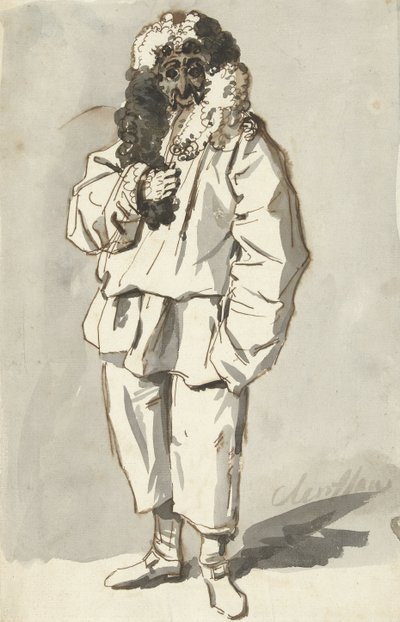 Roman Polichinelle v kostýmu masopustního úterý od Charles Louis Clerisseau