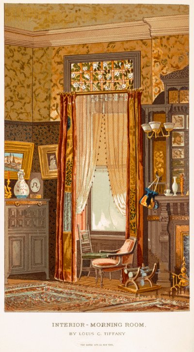 Morning Room 1881, Tiffany, Charles Louis z C Harrisons Womans Handiwork in Modern Homes New York 1881 od Charles Louis Tiffany