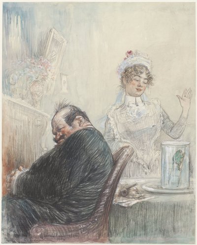 Starý muž a žába od Charles Lucien Leandre