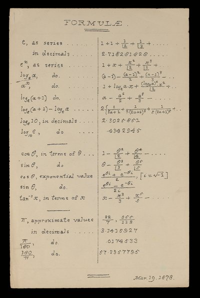 Formulae, Oxford od Charles Lutwidge Dodgson