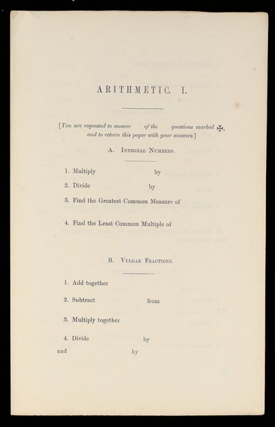 Aritmetika, Oxford University Press, cca 1870 (tisk) od Charles Lutwidge Dodgson