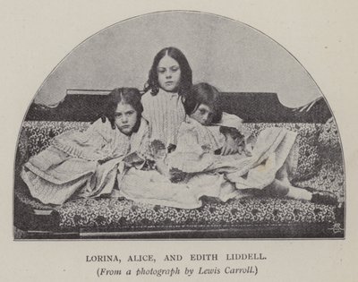 Lorina, Alice a Edith Liddell (černobílá fotografie) od Charles Lutwidge Dodgson