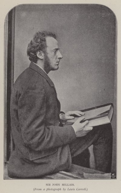 Sir John Millais (černobílá fotografie) od Charles Lutwidge Dodgson