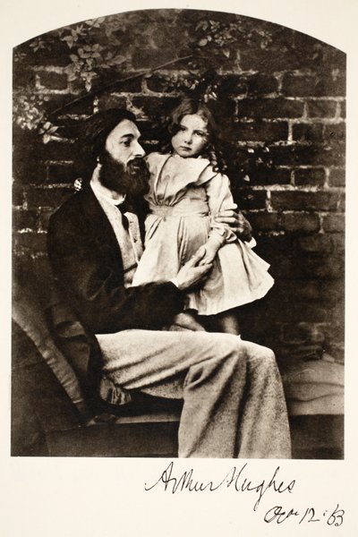 Arthur Hughes a jeho dcera Agnes, 12. října 1863 (sépiová fotografie) od Charles Lutwidge Dodgson