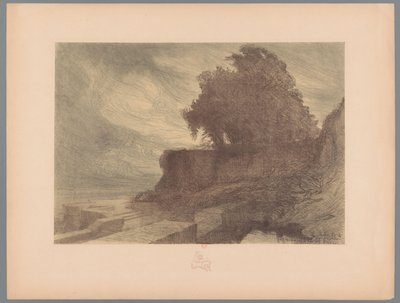 Zřícenina bašty s dělem a stromem Krajiny (název série) Suite des Paysages (název série) od Charles Marie Dulac