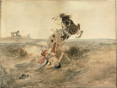 Padlý indický válečník od Charles Marion Russell