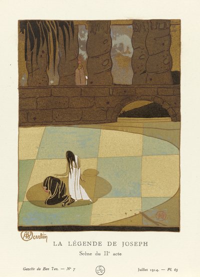 Legenda o Josefovi. Scéna z druhého jednání z La Gazette du Bon Ton, hospoda. 1914 od Charles Martin