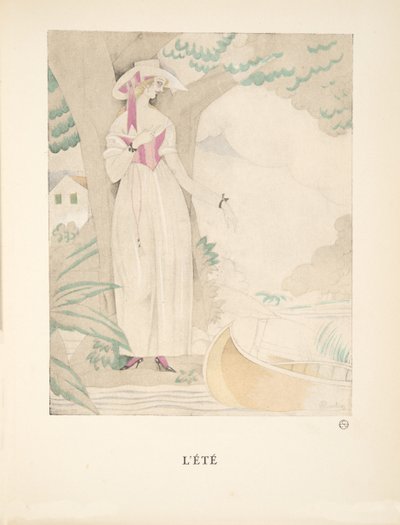 Lété, ze sbírky módních talířů, 1922 (pochoir print) od Charles Martin