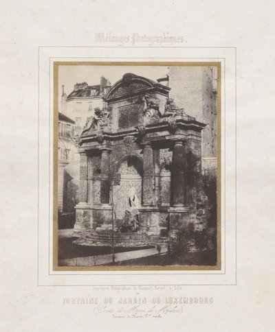 Fontána v Jardin du Luxembourg (jeskyně Marie de Medici) od Charles Marville