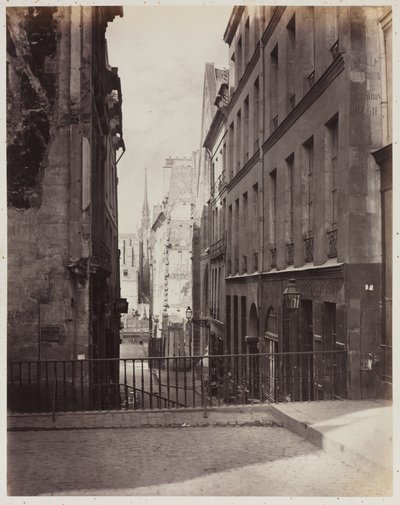 Rue Jean-de-Beauvais. Pohled z Rue des Écoles směrem k Boulevard Saint-Germain, ve výstavbě od Charles Marville