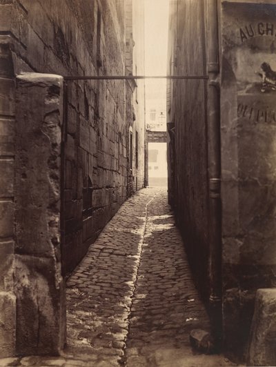 Rue du Chat-qui-Pêche z Rue de la Huchette, ca. 1868. od Charles Marville