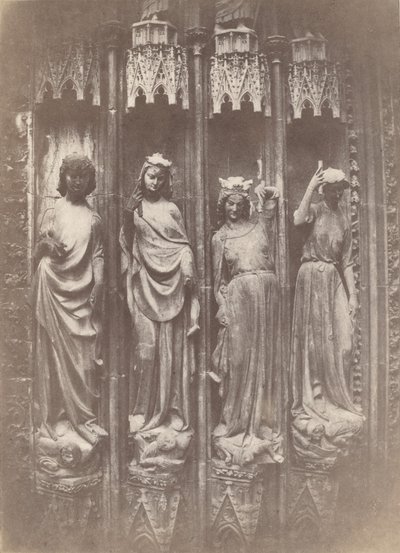 Ctnosti drtící neřesti, katedrála ve Štrasburku, 1853. od Charles Marville