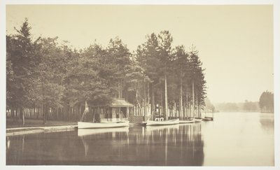 Bez názvu, c. 1850. [Loď na jezeře v Bois de Boulogne, park v Paříži]. od Charles Marville