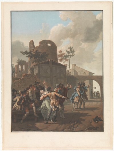 Čtyři scény života na vesnici Argument La Rixe Čtyři žánrové scény života na vesnici (název série) od Charles Melchior Descourtis