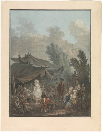 Čtyři scény života na vesnici Vesnická svatba Noce de Village Čtyři žánrové scény života na vesnici (název série) od Charles Melchior Descourtis