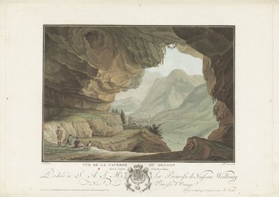 Pohled na krajinu z dračí jeskyně Vue de la Caverne du Dragon dans le Canton d