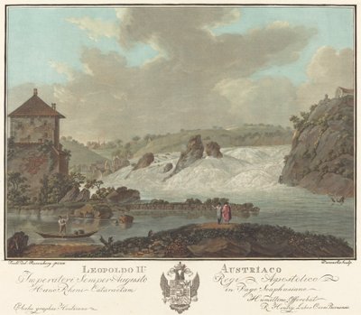 Vodopády Schaffhausen od Charles Melchior Descourtis after Friedrich Rosenberg after Johann Heinrich Troll