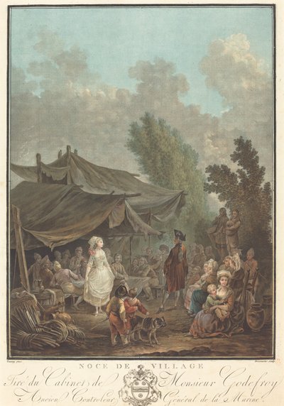 Noce de Village (vesnická svatba) od Charles Melchior Descourtis after Nicolas Antoine Taunay