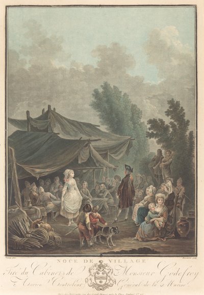 Noce de Village (vesnická svatba) od Charles Melchior Descourtis after Nicolas Antoine Taunay