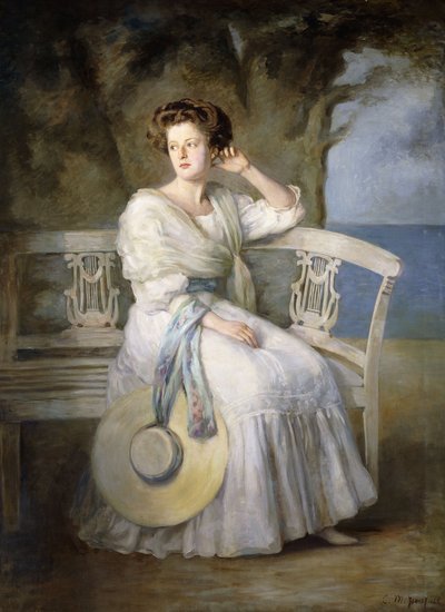 Portrét dámy v modrých šatech od Charles Mendelssohn Horsfall