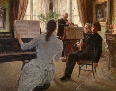 The Quartet (olej na panelu) od Charles Mertens