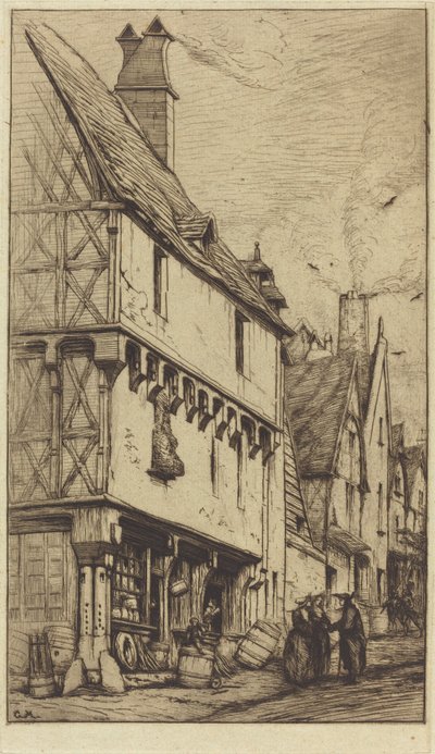 Starý dům v Bourges, nazývaný "La Maison du Musicien" (Starý dům v Bourges, někdy nazývaný "Hudební dům") od Charles Meryon