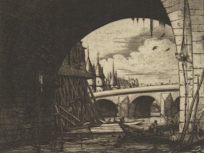 Archway, Pont Notre-Dame, Paříž, 1853. od Charles Meryon