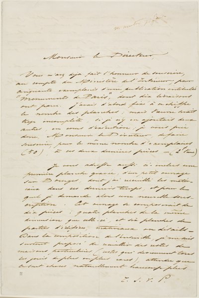 Charles Meryon Dopis s autogramem od Charles Meryon