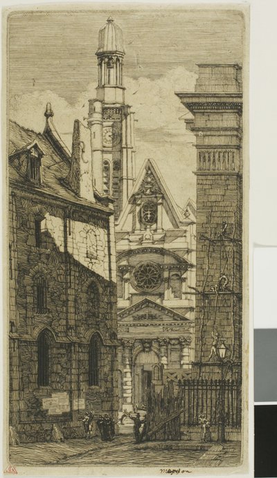Kostel sv. Etienne du Mont, Paříž od Charles Meryon