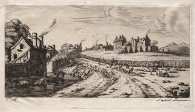 Vstup do Faubourg, Saint-Marceau, Paříž od Charles Meryon