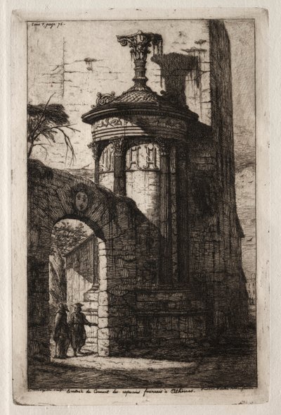 Vchod do francouzského kapucínského kláštera v Aténách, 1854. od Charles Meryon