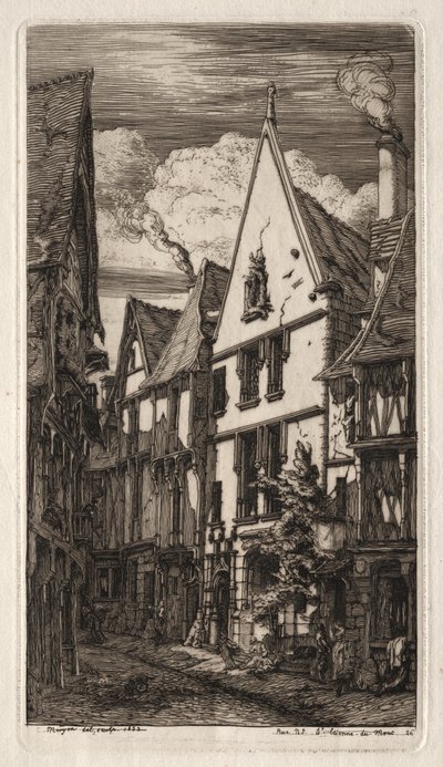 Lepty Paříže: v Bourges od Charles Meryon