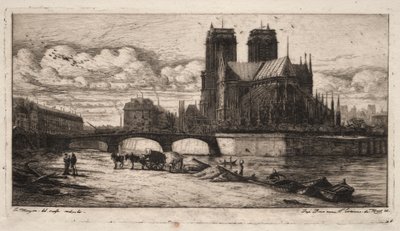 Lepty Paříže: Apsida katedrály Notre Dame od Charles Meryon