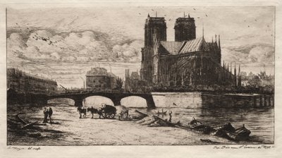 Etchings of Paris: The Apsis of Cathedral of Notre Dame od Charles Meryon