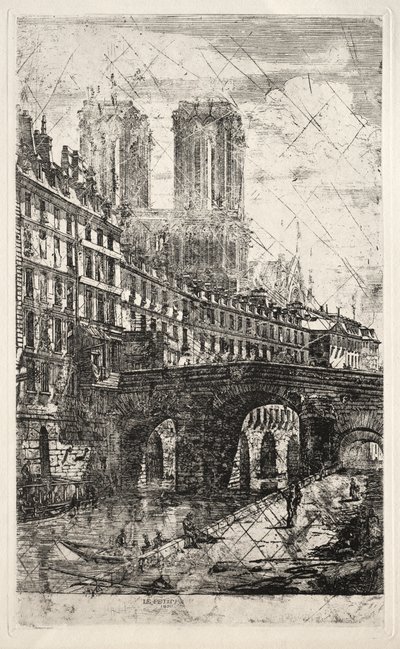 Lepty Paříže: Malý most, 1850. od Charles Meryon