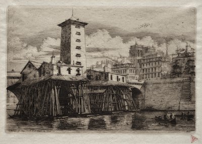 Lepty Paříže: Pumpa Notre Dame od Charles Meryon