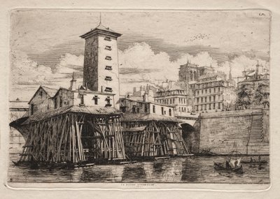 Etchings of Paris: The Notre Dame Pump, 1852. od Charles Meryon