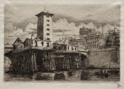 Etchings of Paris: The Notre Dame Pump, 1852. od Charles Meryon