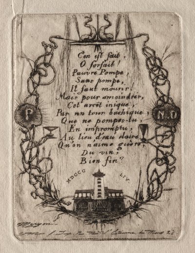 Lepty Paříže: Pumpa Notre Dame, Malý talíř, 1854. od Charles Meryon